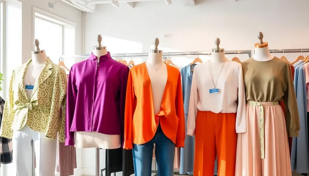 A fashion lover discovering unique vintage finds in a stylish boutique.