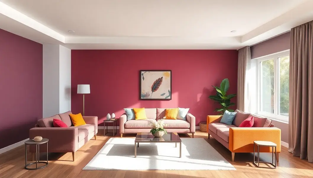 Color wheel in a modern interior design studio.